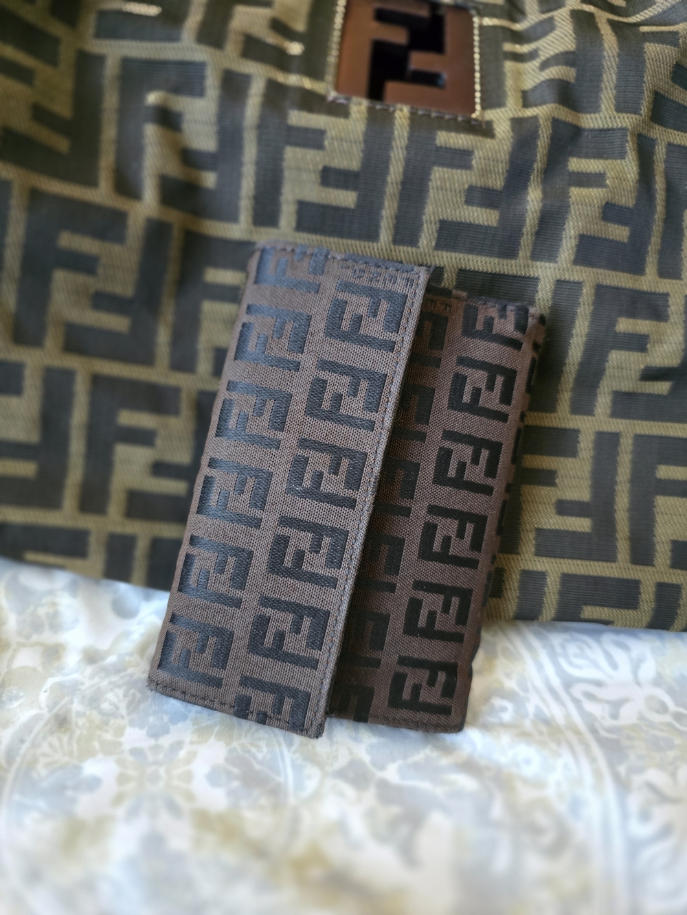 Fendi Brown Monogram Tote Bag with Leather Handles - Picture 10 of 16